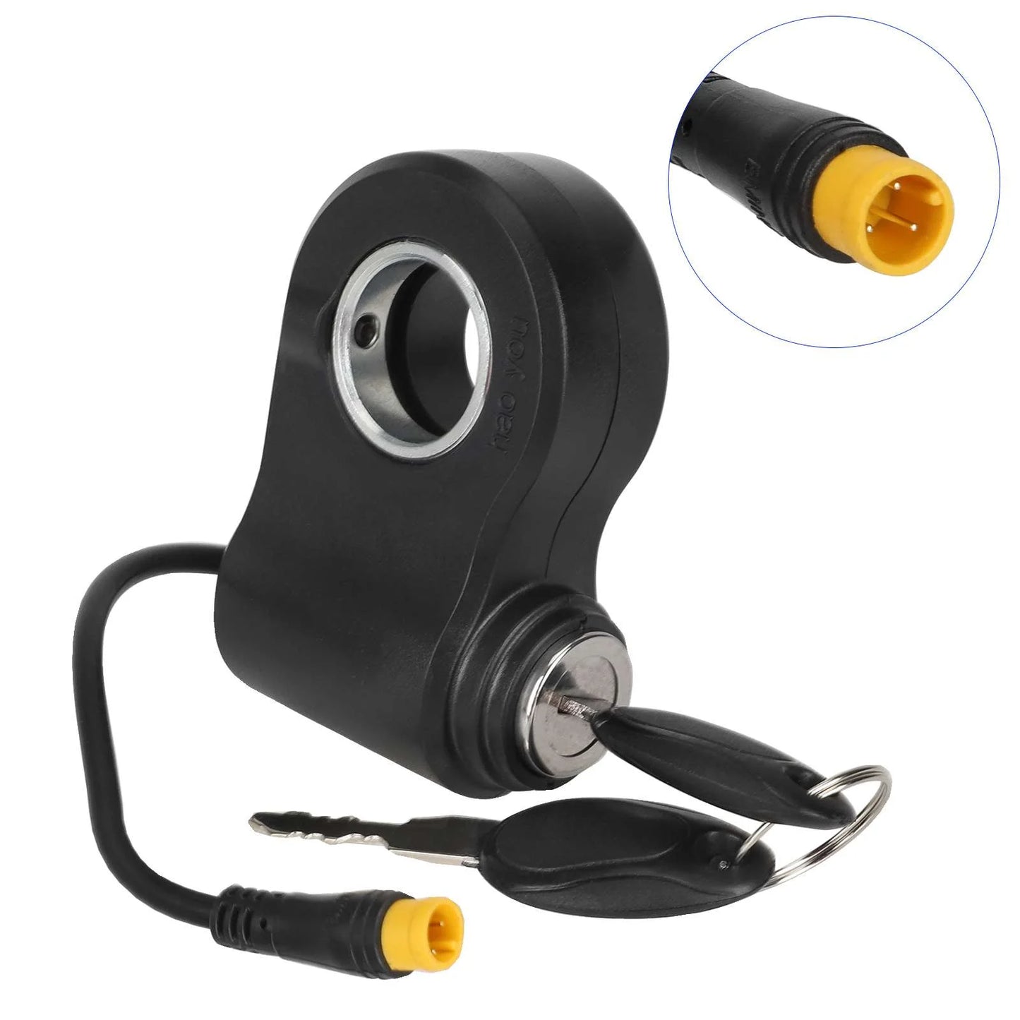 Lock for Kukirin G2 Pro G2 Max Electric Scooter with Waterproof Head KuKirin Kirin G2 Pro Electric Scooter Electric Door Lock Power Lock 3 Pin Waterproof Connector With 2 Switch Keys