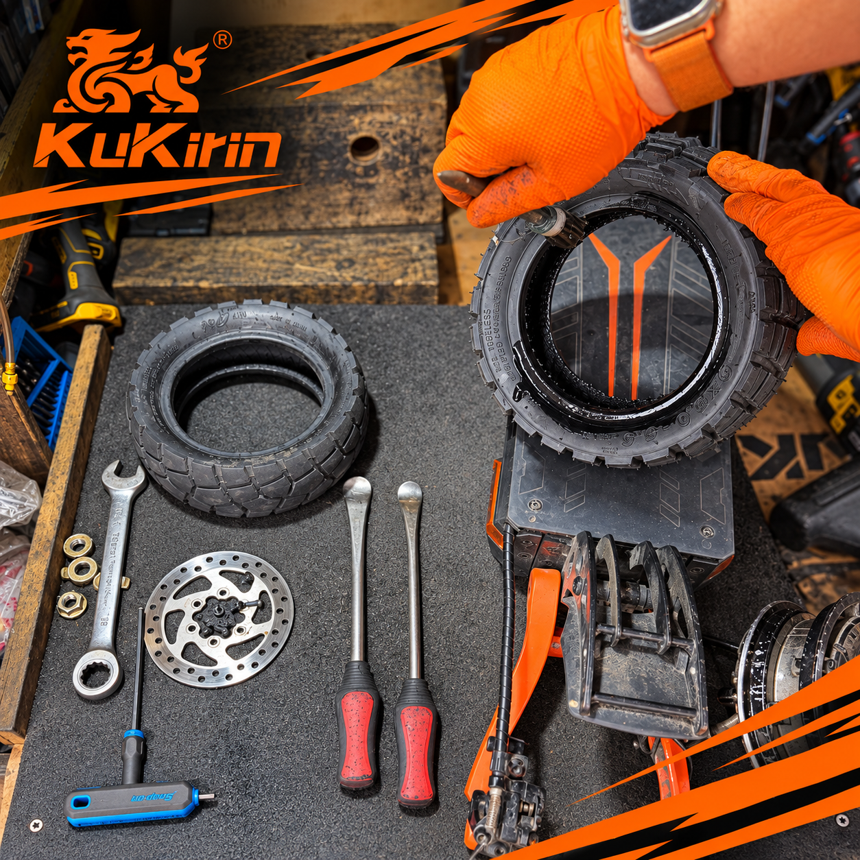 KuKirin G2 pro Tyre Repair at Your Address