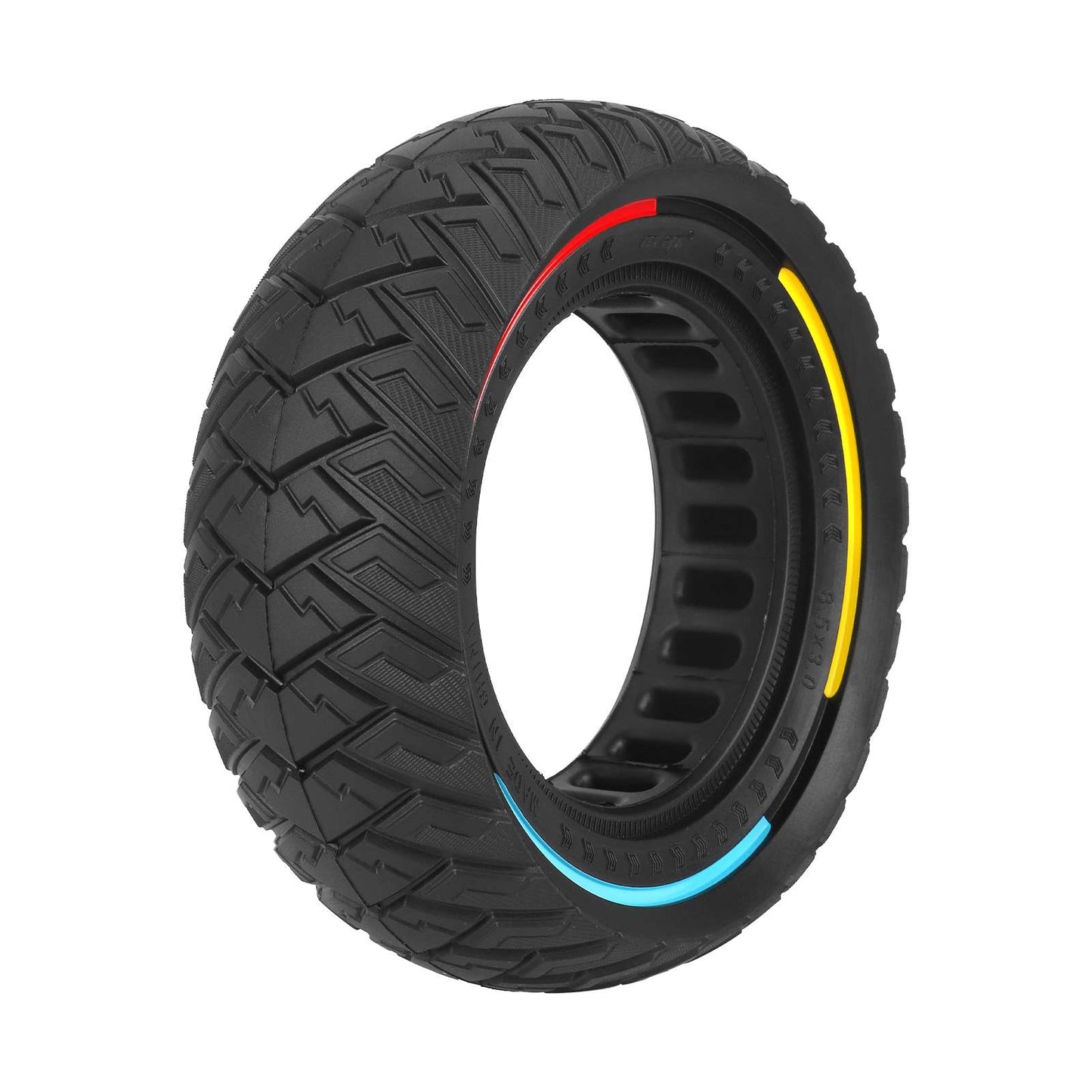 KuKirin 8.5*3 Off-Road Solid Tire with 3 Colors Circle and 118mm Inner Diameter for Zero 8 Zero 9 Vsett 8 Vsett 9 Pro KuKirin x1 and Kukirin G2 Pro Electric Scooter 8.5x3.0 Off-Road Solid Tire 8.5 Inch 8 1/2x3.0 Tubeless Tyre