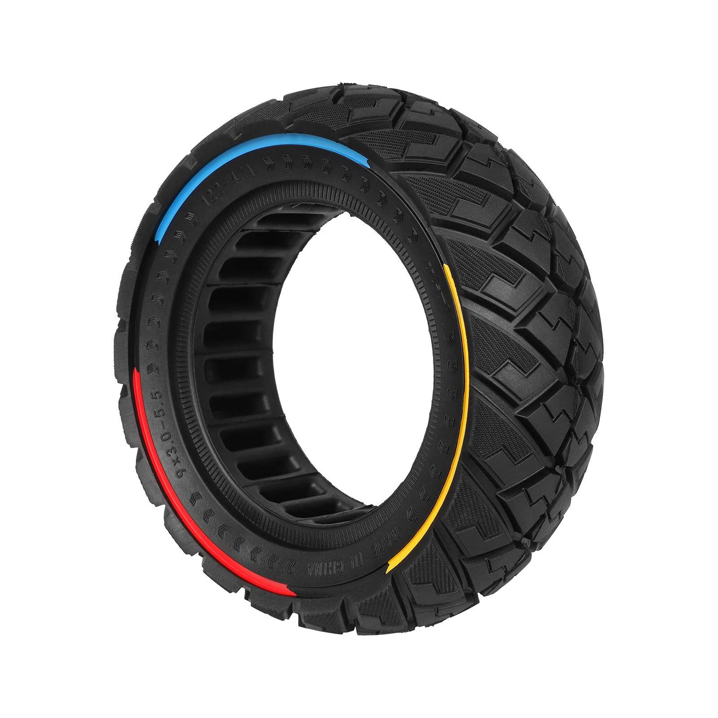 KuKirin 9x3.0-5.5 Diamond Solid Tire with 3 Color Circle for New 2024 Kukirin G2 Pro Electric Scooter 9 Inch Puncture-Proof Rubber Tire Replacements Accessories Anti-Skid Wear-Resistant All-terrain Off-road Non-Marking Tires 9*3.0-5.5 Tubeless Tyres
