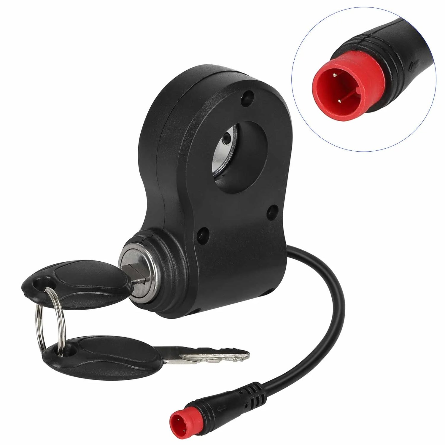 Kukirin G2 Pro G2 Max Electric Door Lock with Waterproof Head for Kugoo Kirin G2 Pro Electric Scooter Electric Door Lock Power Lock 2 Pin Waterproof Connector with 2 Switch Keys