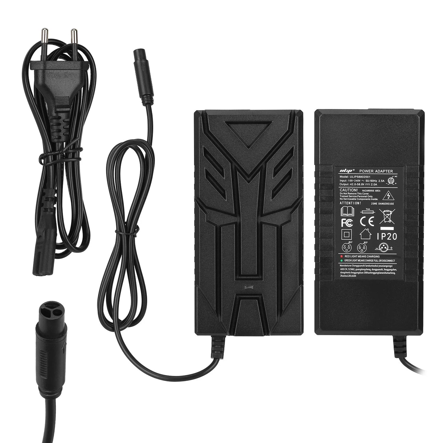 KuKirin 58.8V 2A 3 Port CQ Charger 42V to 58.8V2A Transformers European Standard Charger EU Standard for Kukirin G2 Master Kukirin G3 Pro Electric Scooter Battery Charger Power Adapter Li-ion Battery pack Charger with Fan