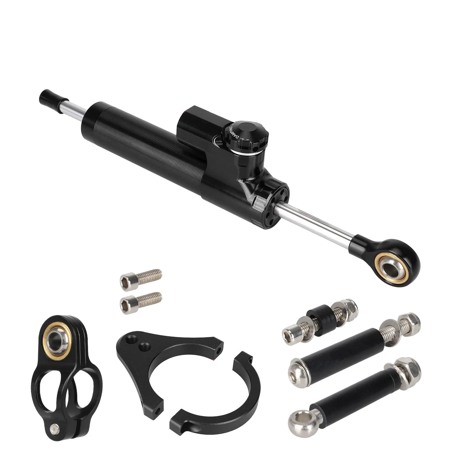 Red Stabilizer Steering Damper with Black Mounting Support For Ausom Gallop/ Kukirin G3 pro 2024 Electric Scooter Aluminum & Steel Modification Bracket